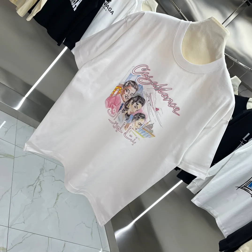 Casablanca Classic Series T ， ， 。 ， Classic ， In Stock ！ ：White Black Size：S M L XL XXL